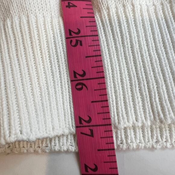 Vtg 80s Something More Sweater Embellished Medium White Gold Star USA Studded - Picture 11 of 11